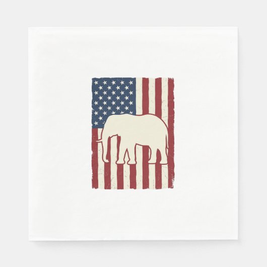 Serviette En Papier Drapeau d'éléphant patriotique Conception vectorie (Devant)