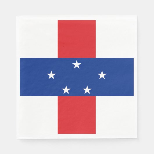 Serviette En Papier Drapeau des Antilles Pays-Bas (Devant)