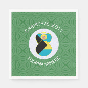 Serviette En Papier Drapeau des Bahamas Blonde Ange Noël Personnalisé