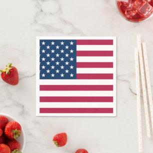 Serviette En Papier Drapeau des États-Unis d'Amérique fête patriotique
