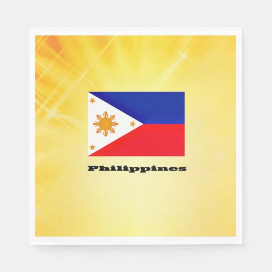 Serviette En Papier Drapeau des Philippines, archipel, (Devant)