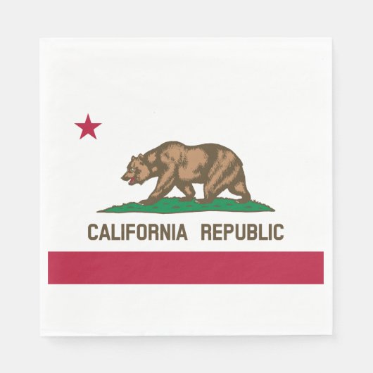 Serviette En Papier Drapeau d'État de Californie (Devant)