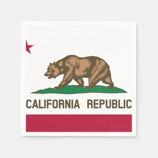 Serviette En Papier Drapeau d'État de Californie (Devant)
