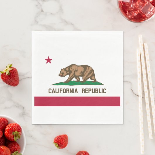 Serviette En Papier Drapeau d'État de la République de Californie (En situation)