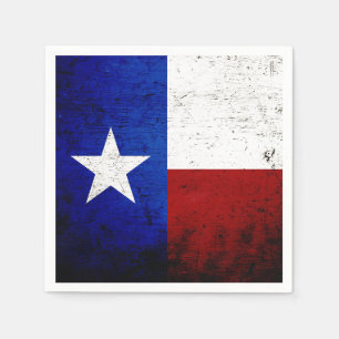Serviette En Papier Drapeau d'état du Texas Grunge noir