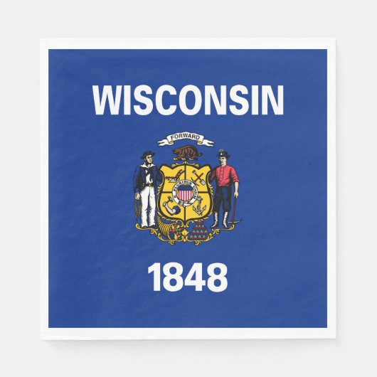 Serviette En Papier Drapeau d'État du Wisconsin (Devant)