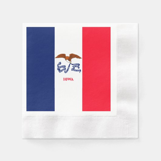 Serviette En Papier Drapeau d'État Iowa (Devant)