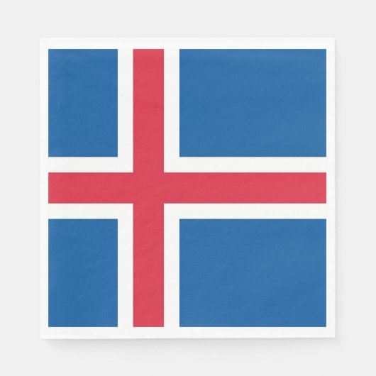 Serviette En Papier Drapeau d'Islande (Devant)