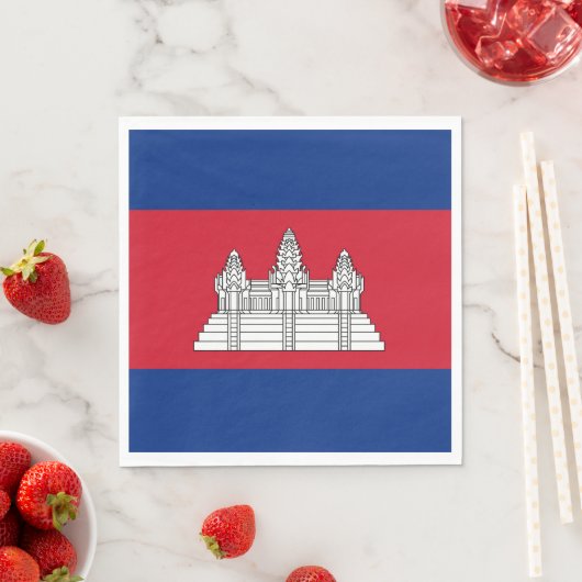 Serviette En Papier drapeau du Cambodge (En situation)