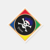 Serviette En Papier Drapeau du capitaine et des pirates - île aux trés (Coin)