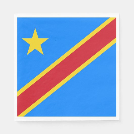 Serviette En Papier Drapeau du Congo Kinshasa (Devant)