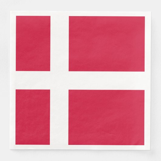 Serviette En Papier Drapeau du Danemark ou drap danois (Devant)
