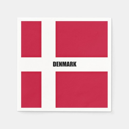 Serviette En Papier Drapeau du Danemark (rouge et blanc) (Devant)