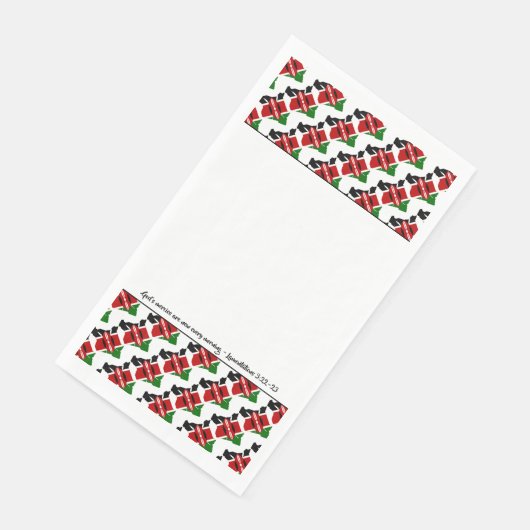 Serviette En Papier Drapeau du Kenya avec verset biblique chrétien (Coin)
