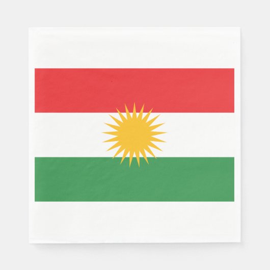 Serviette En Papier Drapeau du Kurdistan (Devant)