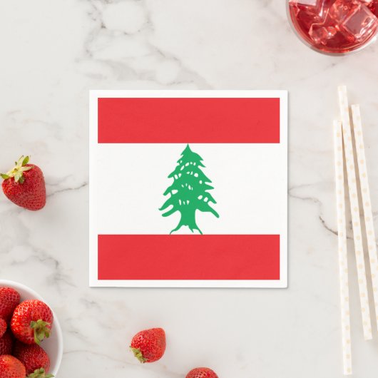 Serviette En Papier Drapeau du Liban (En situation)