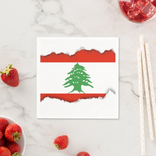 Serviette En Papier Drapeau du Liban (En situation)
