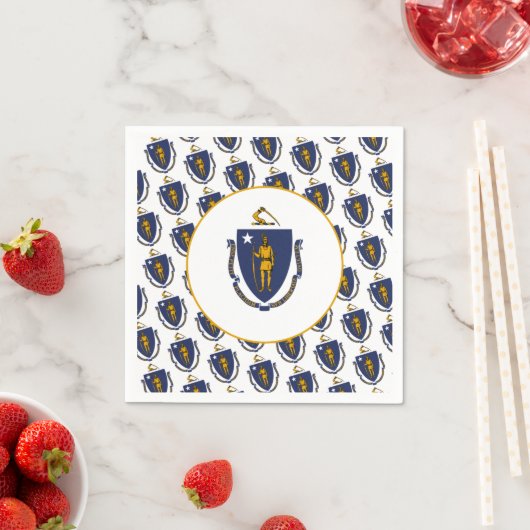 Serviette En Papier Drapeau du Massachusetts (En situation)