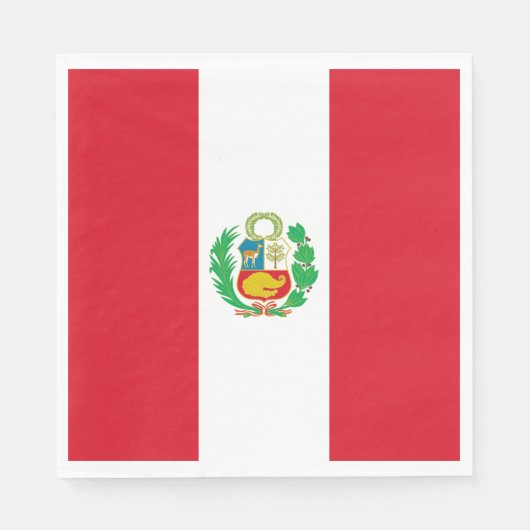 Serviette En Papier Drapeau du Pérou (Devant)