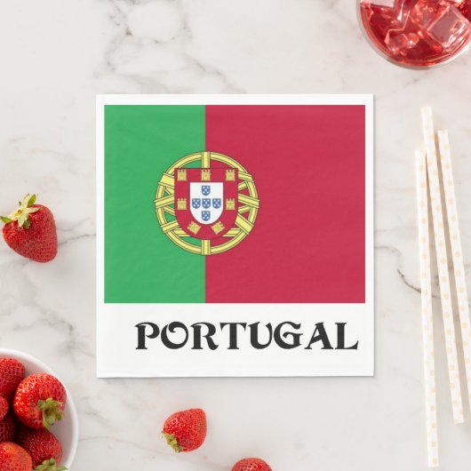 Serviette En Papier Drapeau du Portugal (En situation)