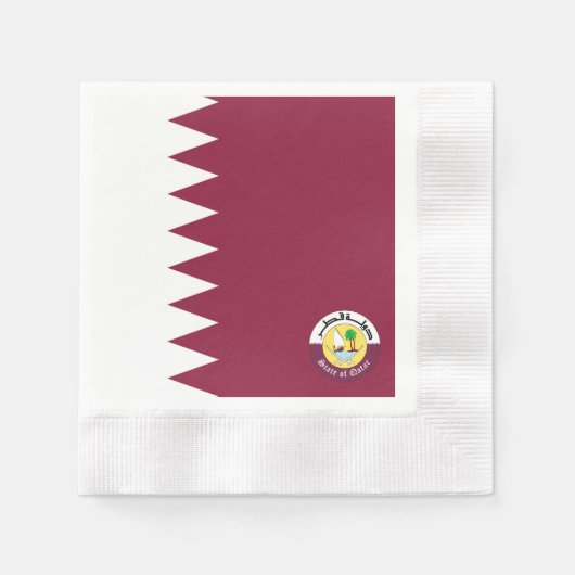Serviette En Papier Drapeau du Qatar - Emblem (Devant)