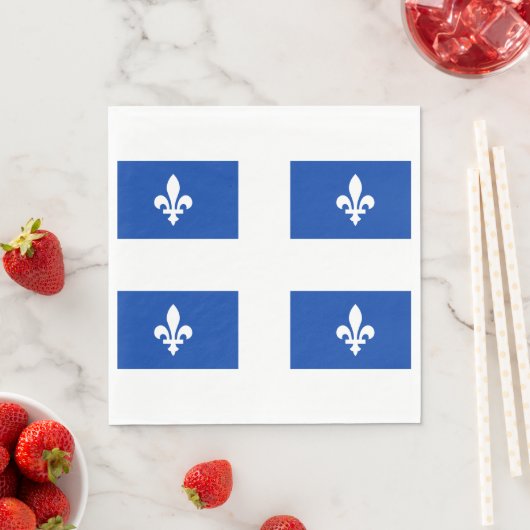 Serviette En Papier Drapeau du Québec (En situation)