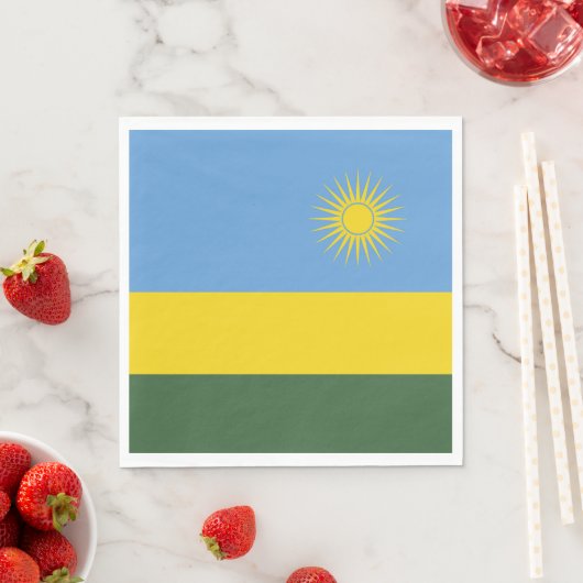 Serviette En Papier Drapeau du Rwanda (En situation)