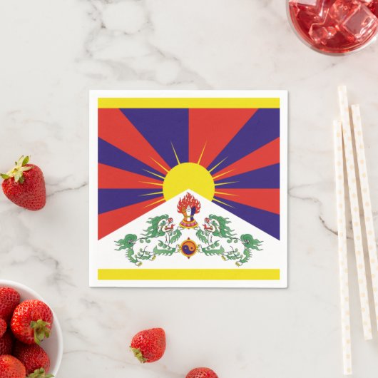 Serviette En Papier Drapeau du Tibet libre (En situation)