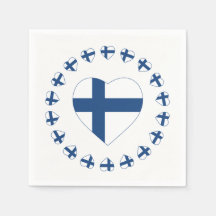 DRAPEAU EN FORME DE COEUR SUOMI FINLANDE