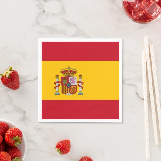 Serviette En Papier Drapeau Espagne (En situation)