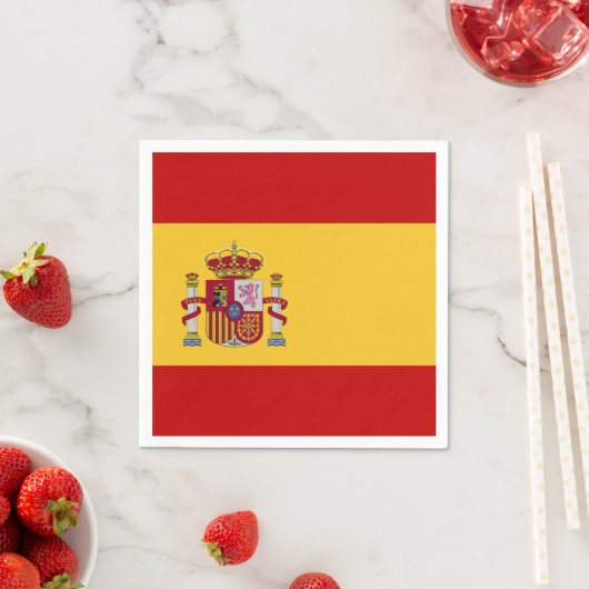 Serviette En Papier Drapeau Espagne (En situation)