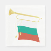Serviette En Papier Drapeau Et Bugle bulgare (Devant)