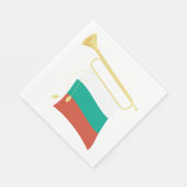 Serviette En Papier Drapeau Et Bugle bulgare (Coin)