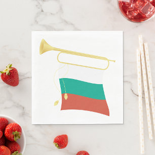 Serviette En Papier Drapeau Et Bugle bulgare
