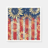 Serviette En Papier Drapeau et tournesols (Devant)