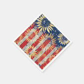 Serviette En Papier Drapeau et tournesols (Coin)