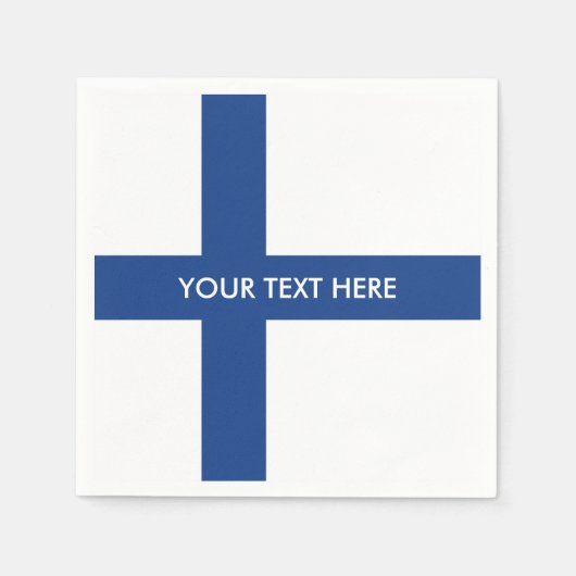 Serviette En Papier Drapeau finlandais de la Finlande coutume serviett (Devant)