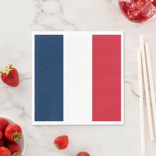 Serviette En Papier Drapeau français (En situation)