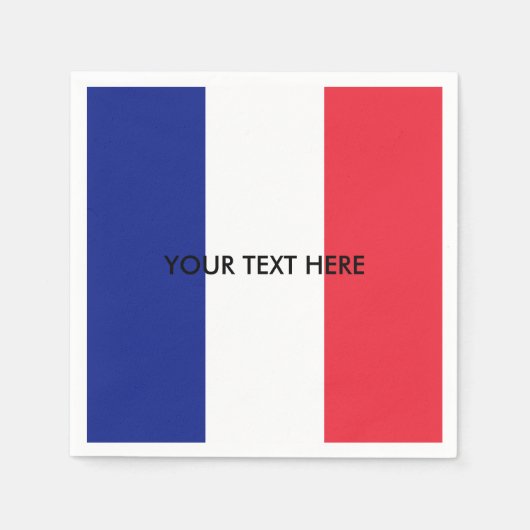Serviette En Papier Drapeau français de France coutume serviettes de f (Devant)