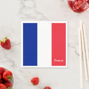 Serviette En Papier Drapeau français & mode de fête française / fans d