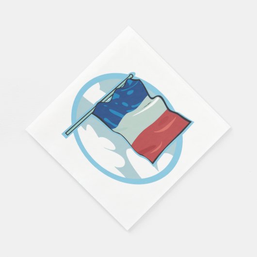 Serviette En Papier Drapeau Français Rouge Blanc Bleu Naples (Coin)