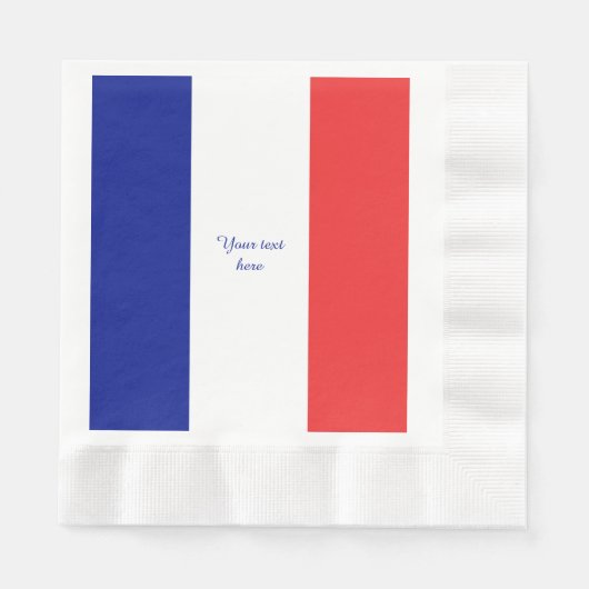 Serviette En Papier Drapeau français Tricolore (Devant)