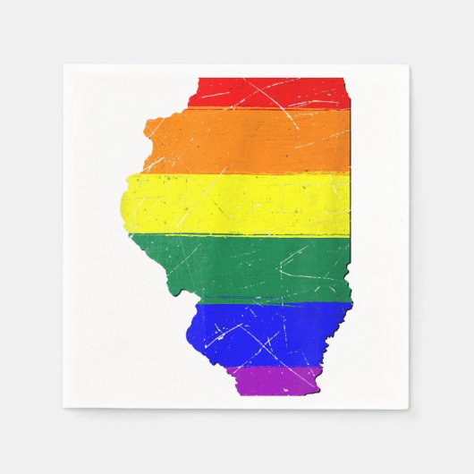 Serviette En Papier Drapeau Gay pride de l'Illinois (Devant)
