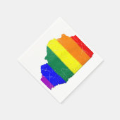 Serviette En Papier Drapeau Gay pride de l'Illinois (Coin)