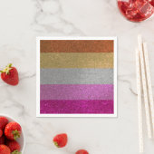 Serviette En Papier Drapeau Gay pride Lesbienne rose + Parties scintil (En situation)