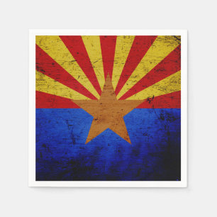 Serviette En Papier Drapeau grunge noir d'état de l'Arizona