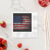 Serviette En Papier Drapeau Grunge U.S.A (En situation)