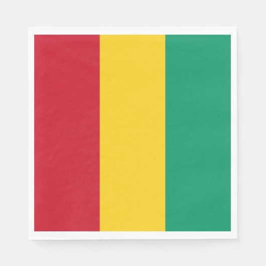 Serviette En Papier Drapeau Guinée (Devant)