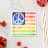 Serviette En Papier Drapeau hippie de paix Freak (En situation)