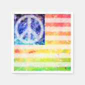 Serviette En Papier Drapeau hippie de paix Freak (Devant)